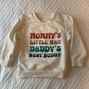 Cream 'Mommy's Little Man Daddy's Best Buddy' Graphic Sweatshirt - Kids